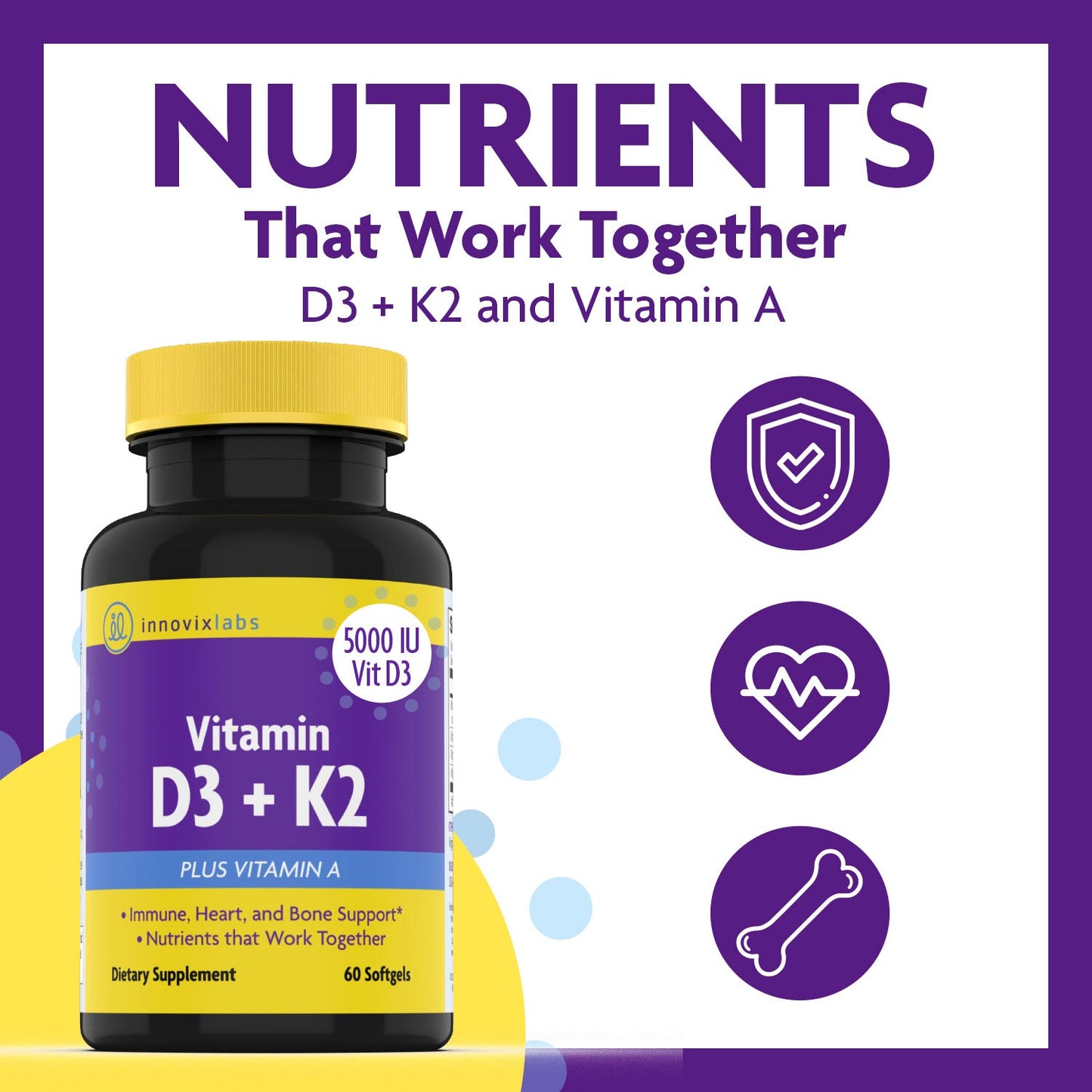 Vitamin D3 + K2 (with Vitamin A)