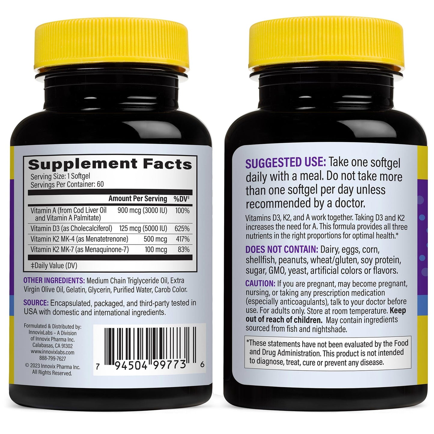 Vitamin D3 + K2 (with Vitamin A)